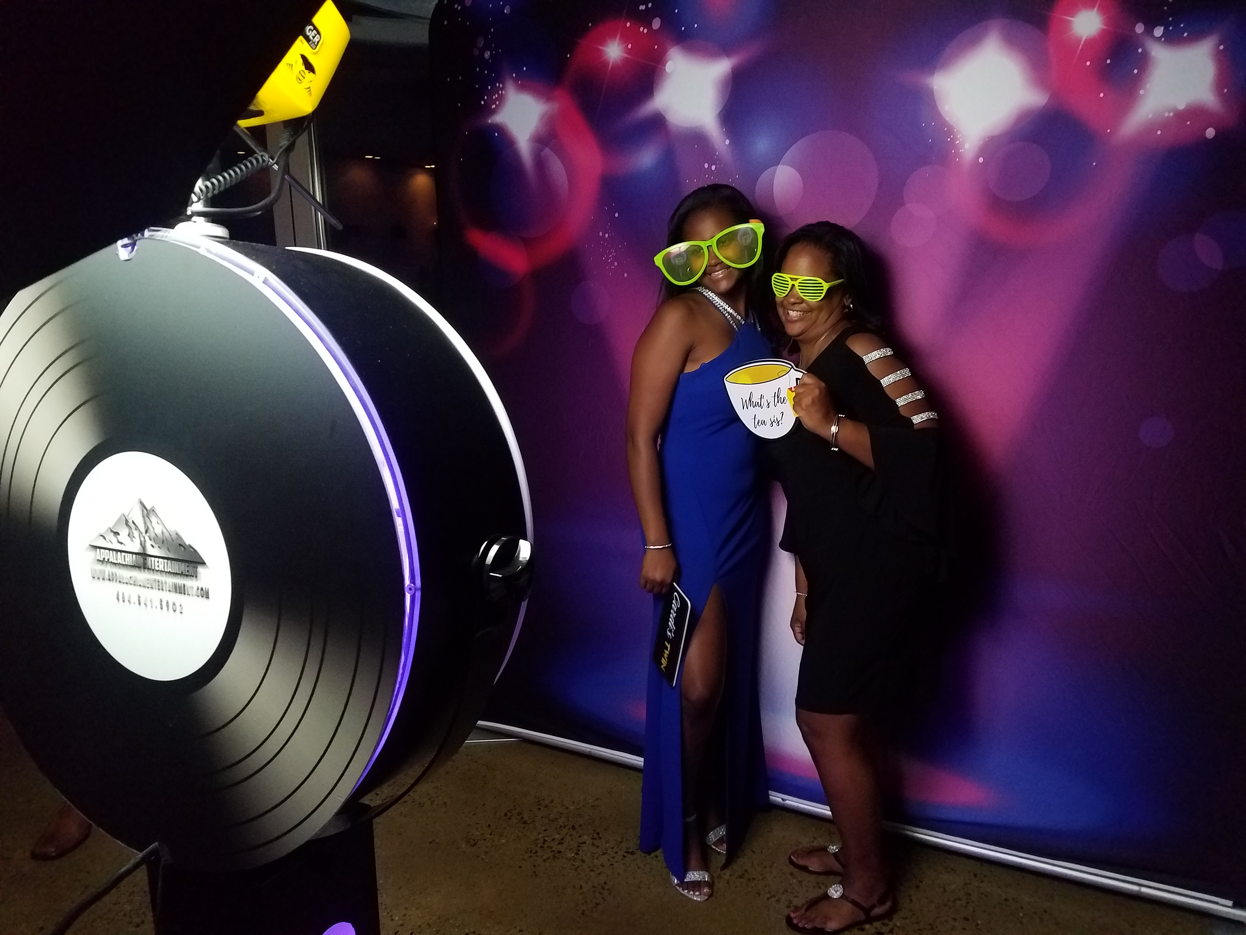 Mother & Daughter in the photo booth at a sweet 16 birthday provided by Appalachian Entertainment at Riverview Country Club in Easton, Pa