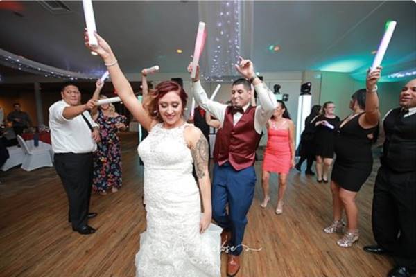 Wedding Reception Bride and Groom dancing at Woodstone Country Club in Danielsville, Pa